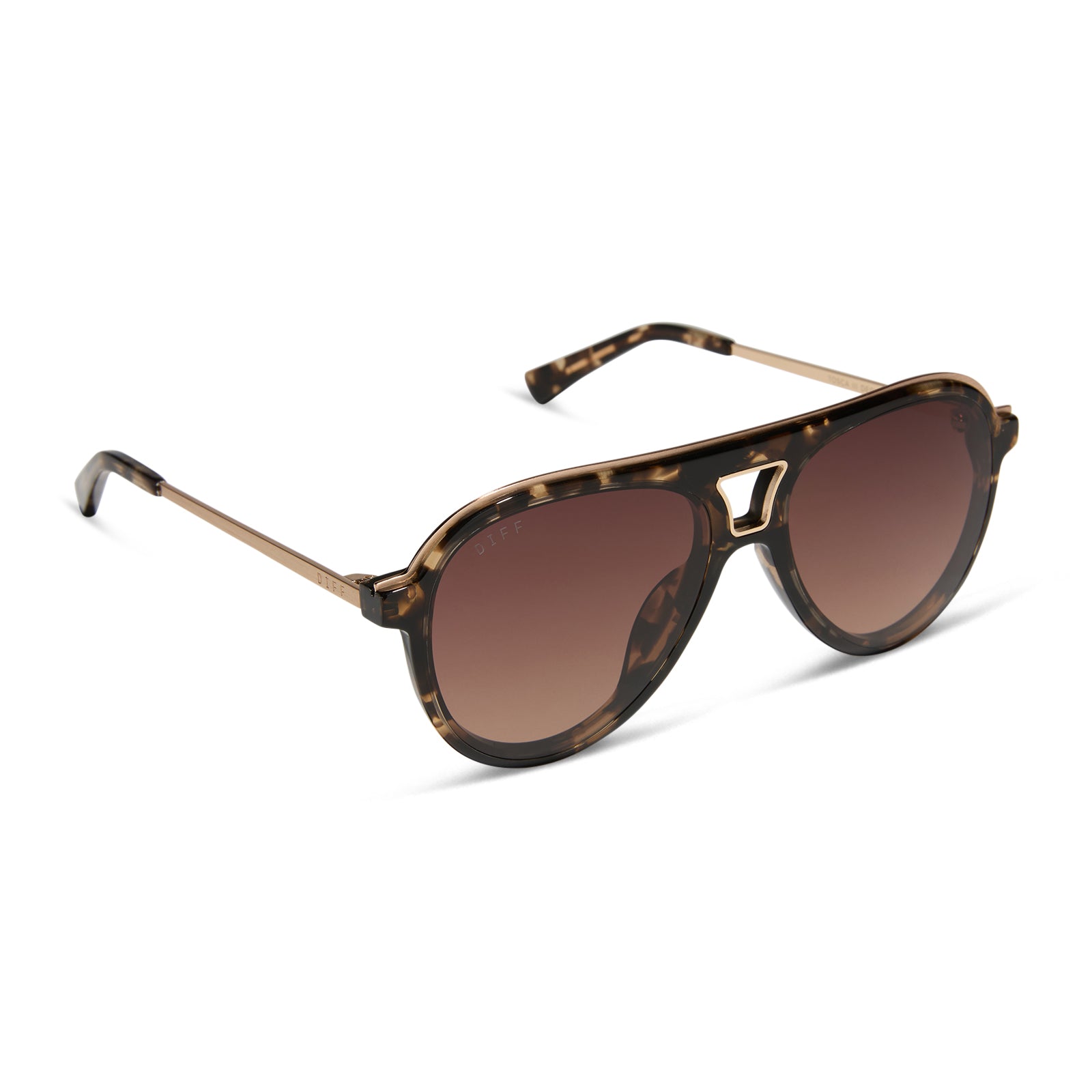 DIFF EYEWEAR | Tosca III Espresso Tort + Brown Gradient Sunglasses - Pep & Punch