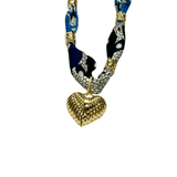 Gemelli | Becky Beaded Scarf Necklace with Gold Heart - Pep & Punch