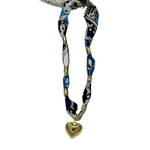 Gemelli | Becky Beaded Scarf Necklace with Gold Heart - Pep & Punch
