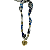 Gemelli | Becky Beaded Scarf Necklace with Gold Heart - Pep & Punch