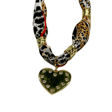 Gemelli | Brittany Beaded Scarf Necklace with Gem Heart - Pep & Punch