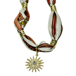 Gemelli | Dakota Beaded Scarf Necklace with Gold Sun - Pep & Punch