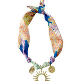Gemelli | Lauren Knotted Scarf Necklace with 3 charms - Pep & Punch