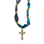 Gemelli | Laurie Beaded Scarf Necklace with Gem Cross - Pep & Punch
