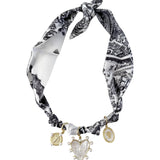 Gemelli | Paris Knotted Scarf Necklace with 3 charms - Pep & Punch
