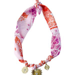 Gemelli | Veronica Knotted Scarf Necklace with 3 charms - Pep & Punch