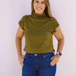 Guinevere Mock Neck Top - Pep & Punch