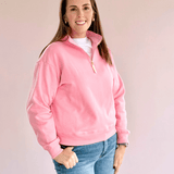 Heather Fleece Half Zip Sweatshirt - Pep & Punch