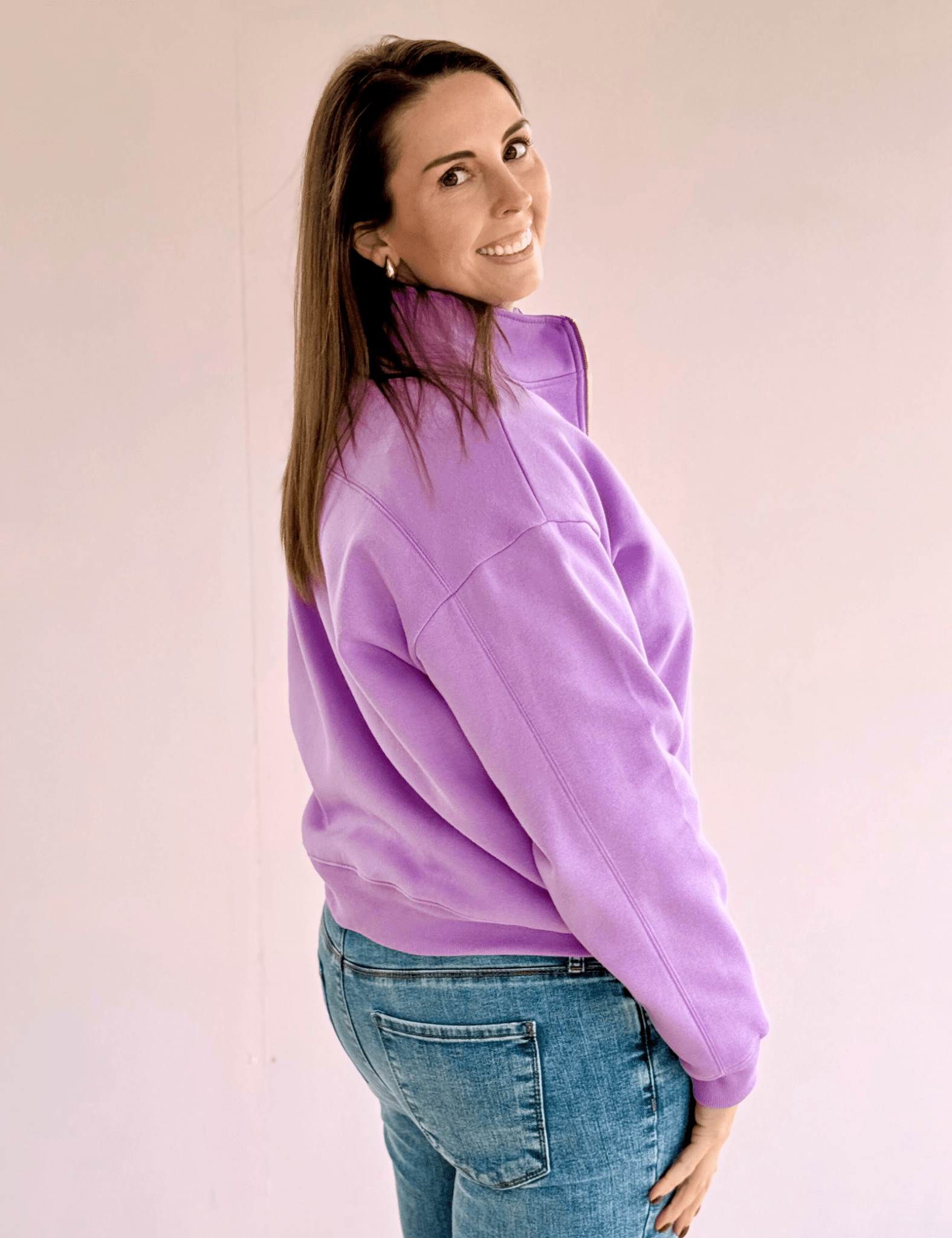 Heather Fleece Half Zip Sweatshirt - Pep & Punch