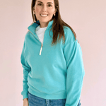 Heather Fleece Half Zip Sweatshirt - Pep & Punch
