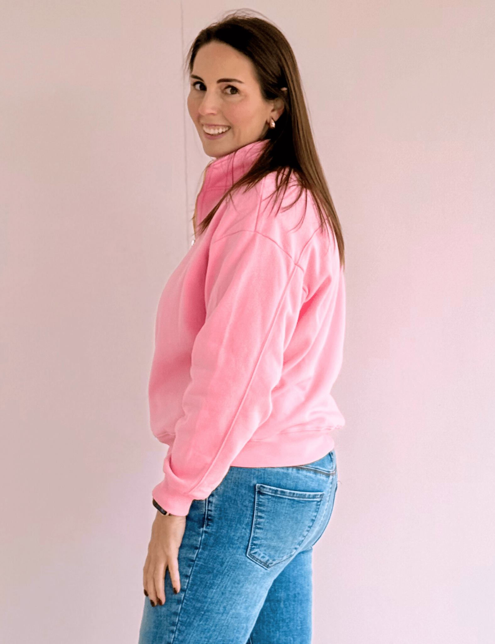 Heather Fleece Half Zip Sweatshirt - Pep & Punch