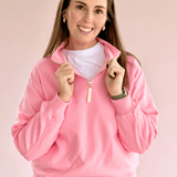 Heather Fleece Half Zip Sweatshirt - Pep & Punch