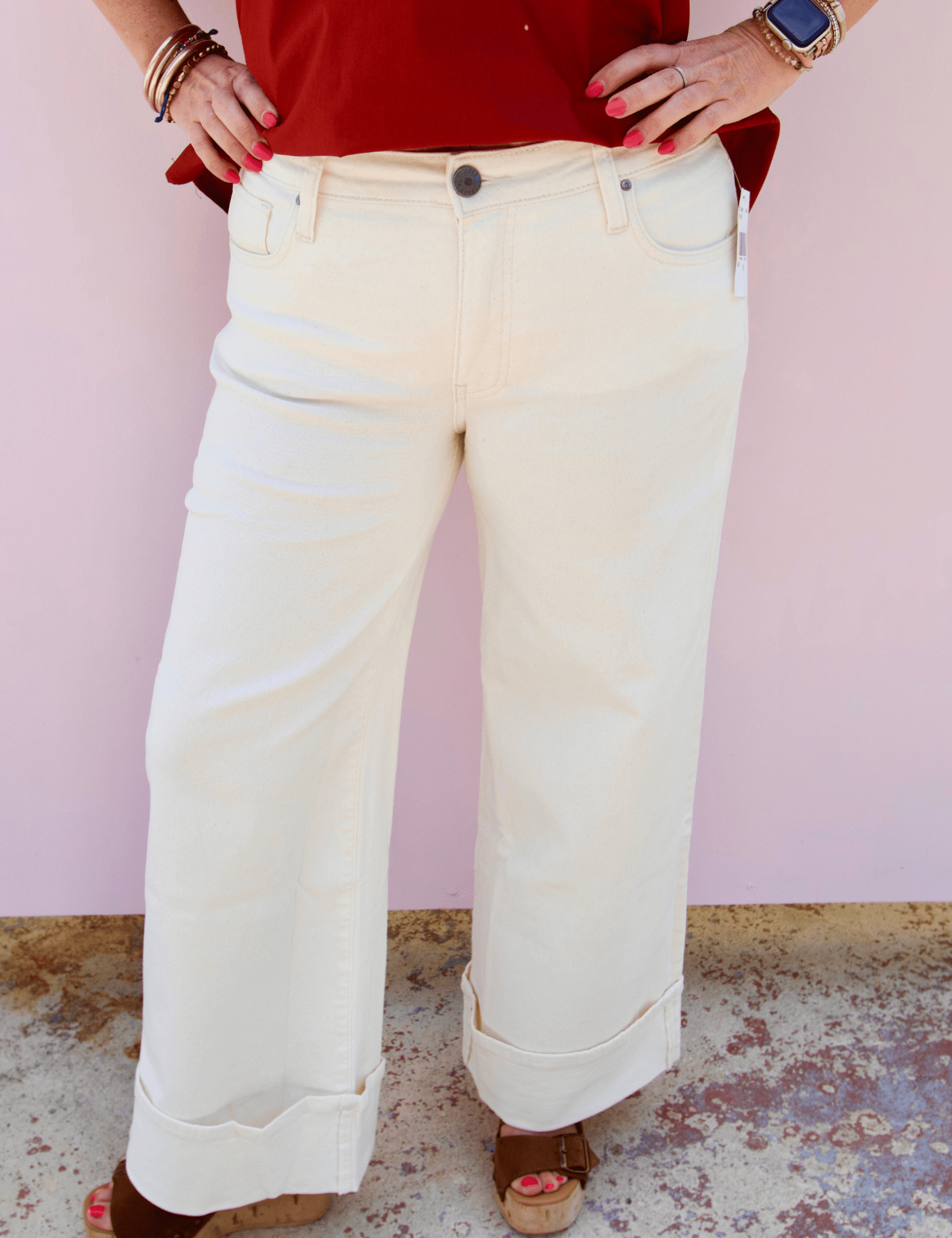 KUT | Meg High Rise Fab Ab Roll Hem Denim - Pep & Punch
