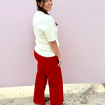 KUT | Meg High Rise Fab Ab Wide Leg Ruby - Pep & Punch