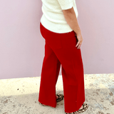 KUT | Meg High Rise Fab Ab Wide Leg Ruby - Pep & Punch
