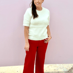 KUT | Meg High Rise Fab Ab Wide Leg Ruby - Pep & Punch