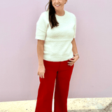 KUT | Meg High Rise Fab Ab Wide Leg Ruby - Pep & Punch