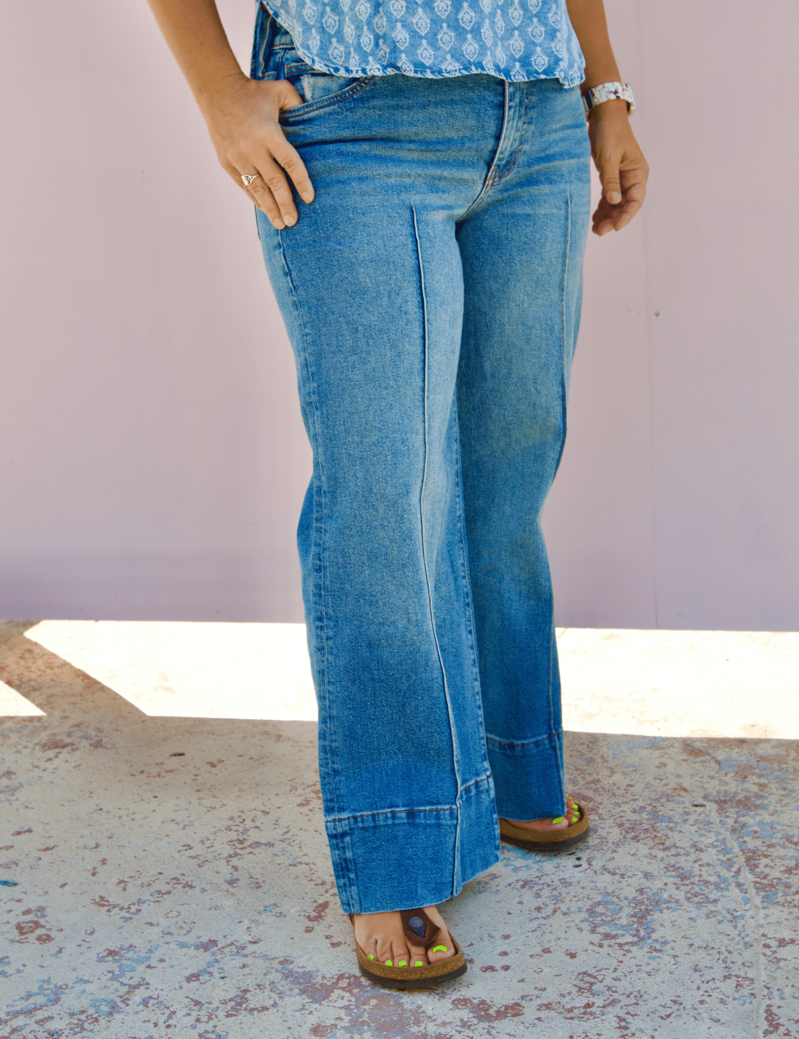 KUT | Meg High Rise Pintuck Denim - Pep & Punch