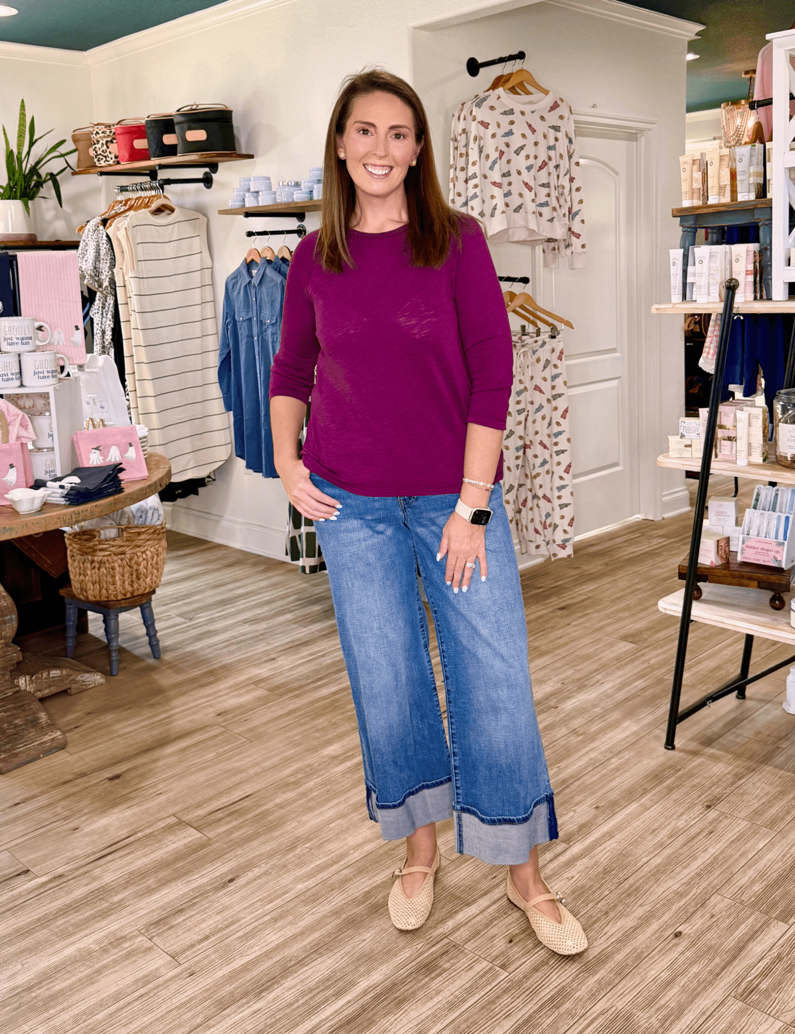 KUT | Meg High Rise Wide Leg Roll Up Denim - Pep & Punch
