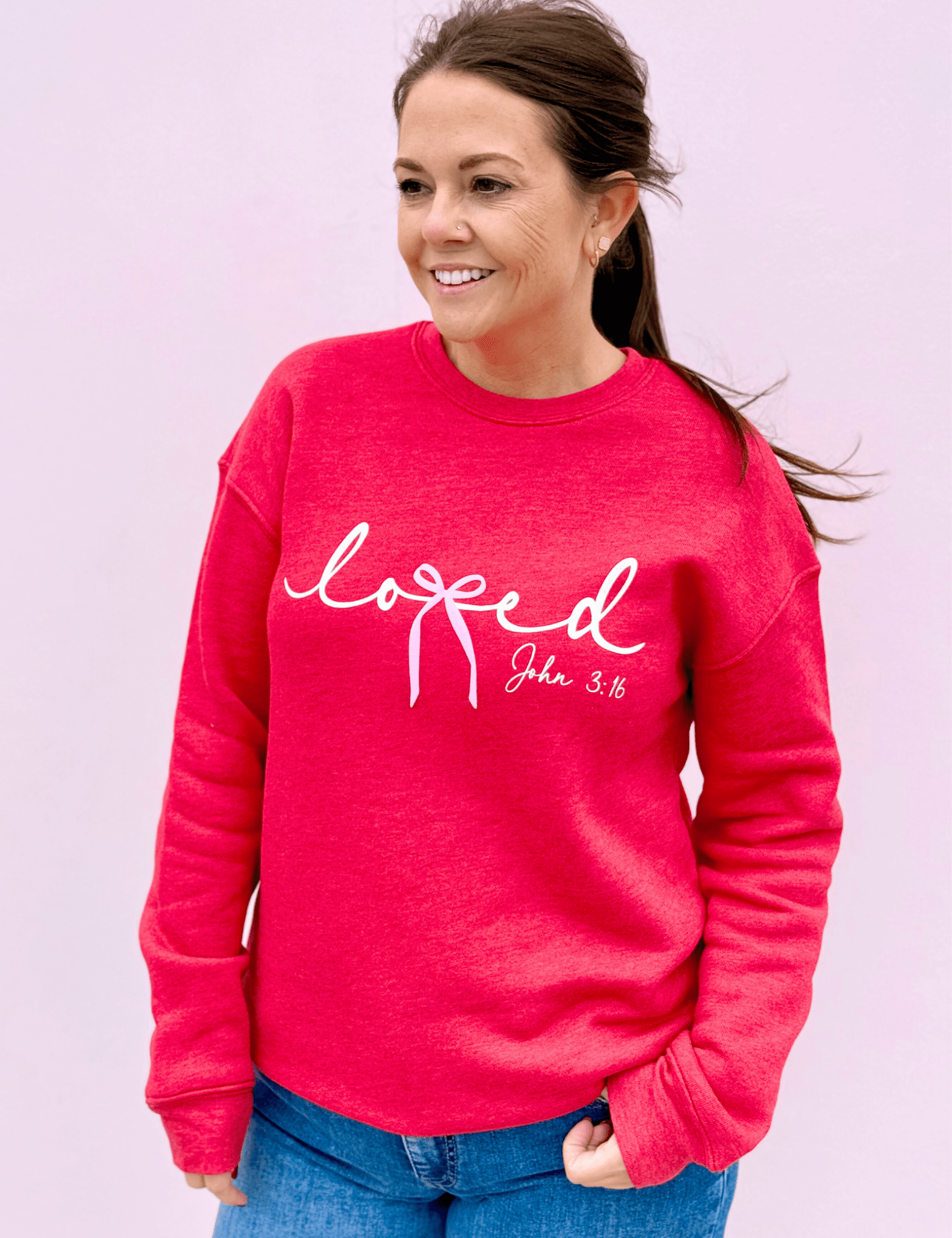 Loved Bow John 3:16 Sweatshirt - Pep & Punch