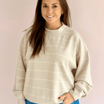Mocha Scuba Stripe Sweatshirt - Pep & Punch