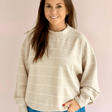 Mocha Scuba Stripe Sweatshirt - Pep & Punch
