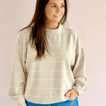 Mocha Scuba Stripe Sweatshirt - Pep & Punch