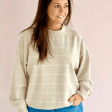 Mocha Scuba Stripe Sweatshirt - Pep & Punch