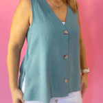Monica Button Vest - Pep & Punch