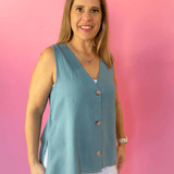 Monica Button Vest - Pep & Punch
