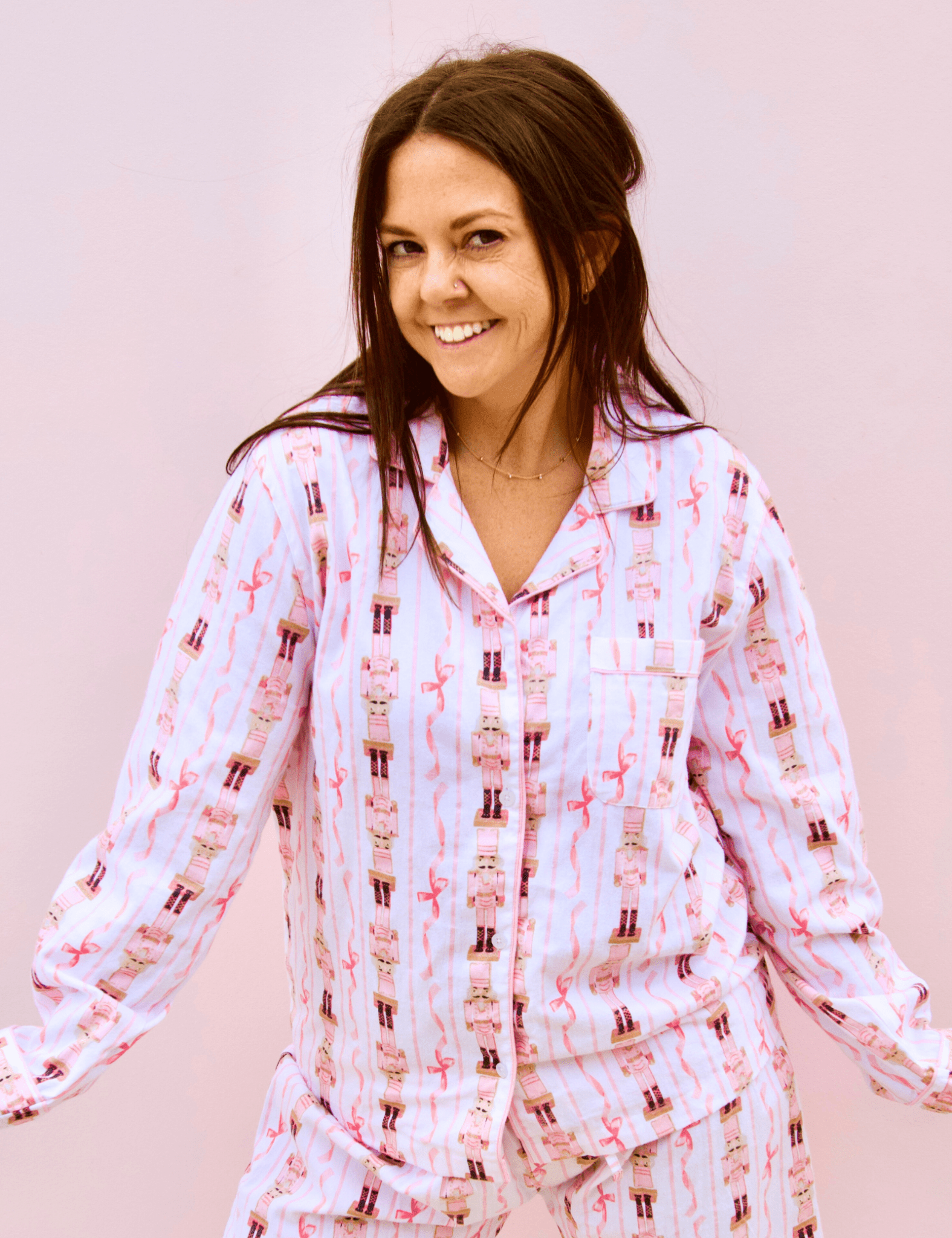 Nutcracker Ribbons Flannel Pj Set - Pep & Punch