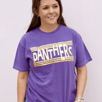 Panthers Purple Tee | Metallic Gold Puff - Pep & Punch