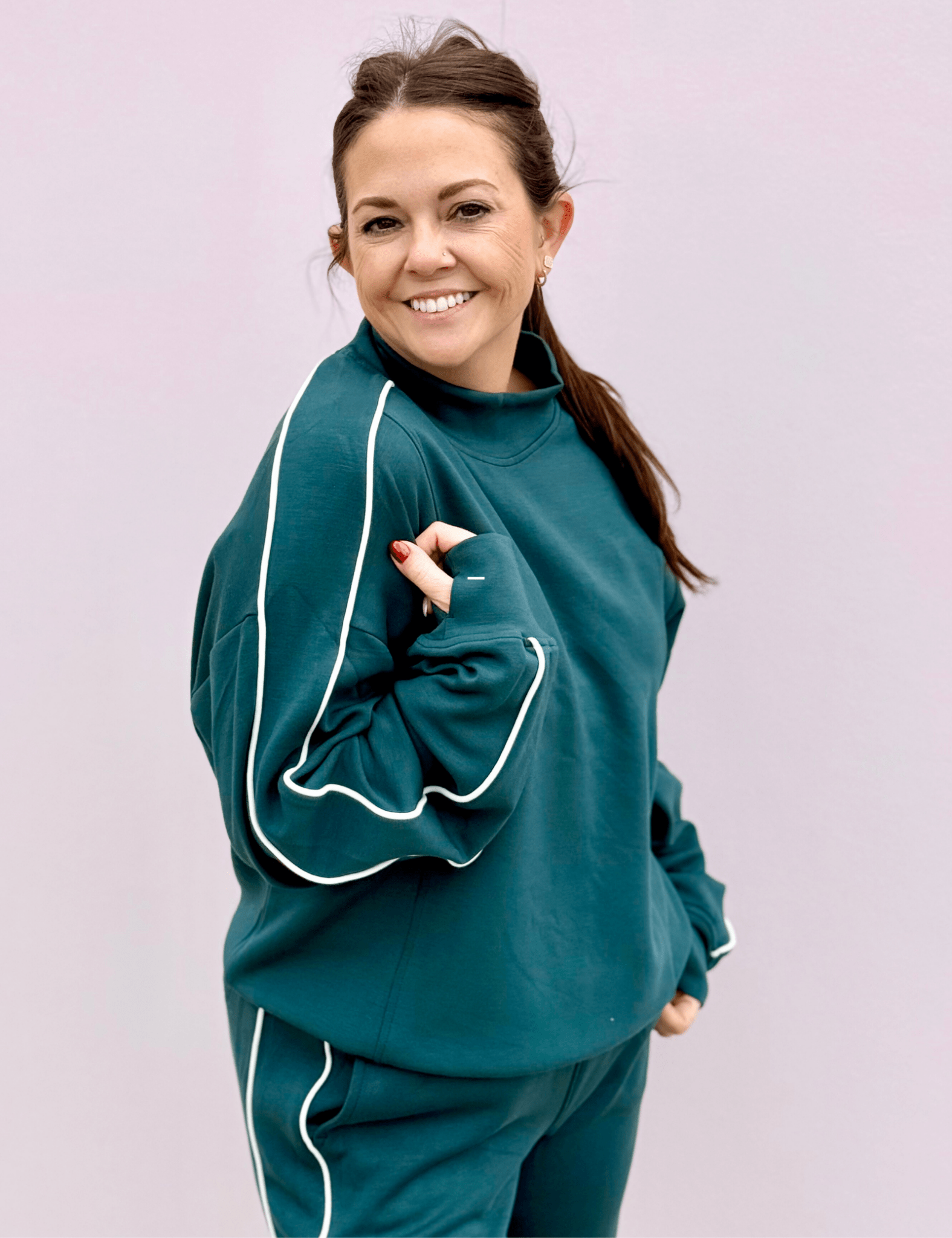 Piper Scuba Mock Neck Sweatshirt - Pep & Punch