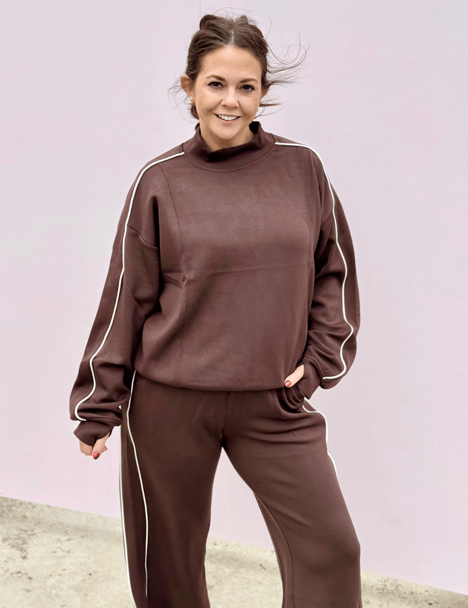 Piper Scuba Mock Neck Sweatshirt - Pep & Punch