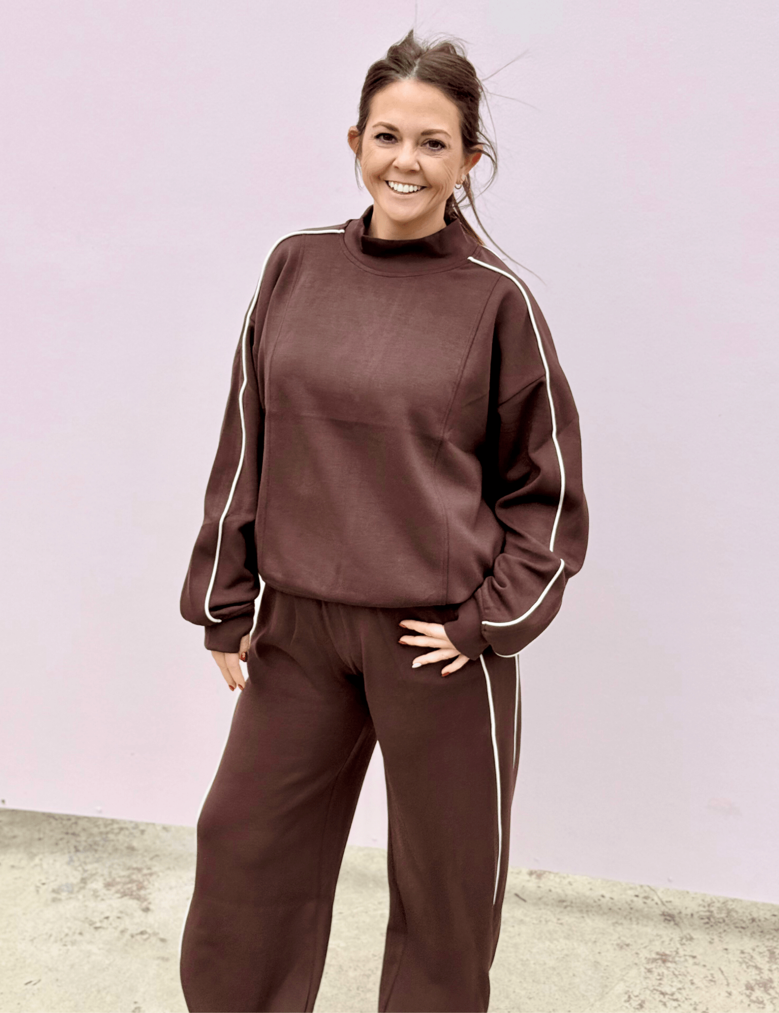 Piper Scuba Mock Neck Sweatshirt - Pep & Punch