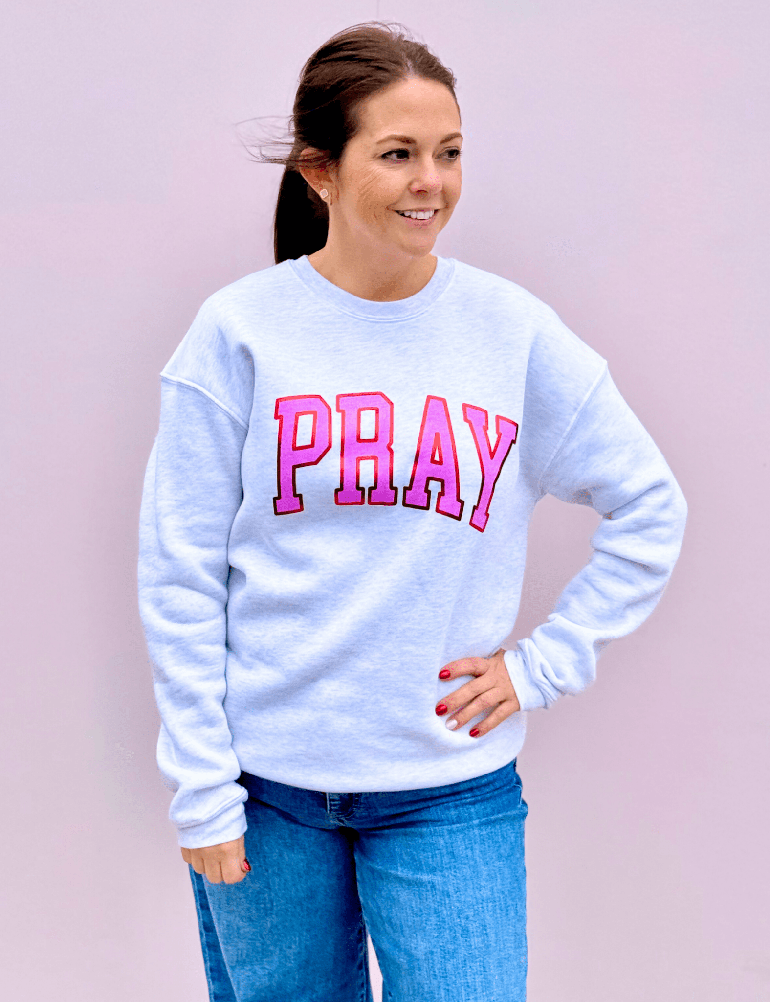Pray Foil Graphic Sweatshirt - Pep & Punch