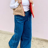 Retro Wide Leg Drawstring Denim - Pep & Punch