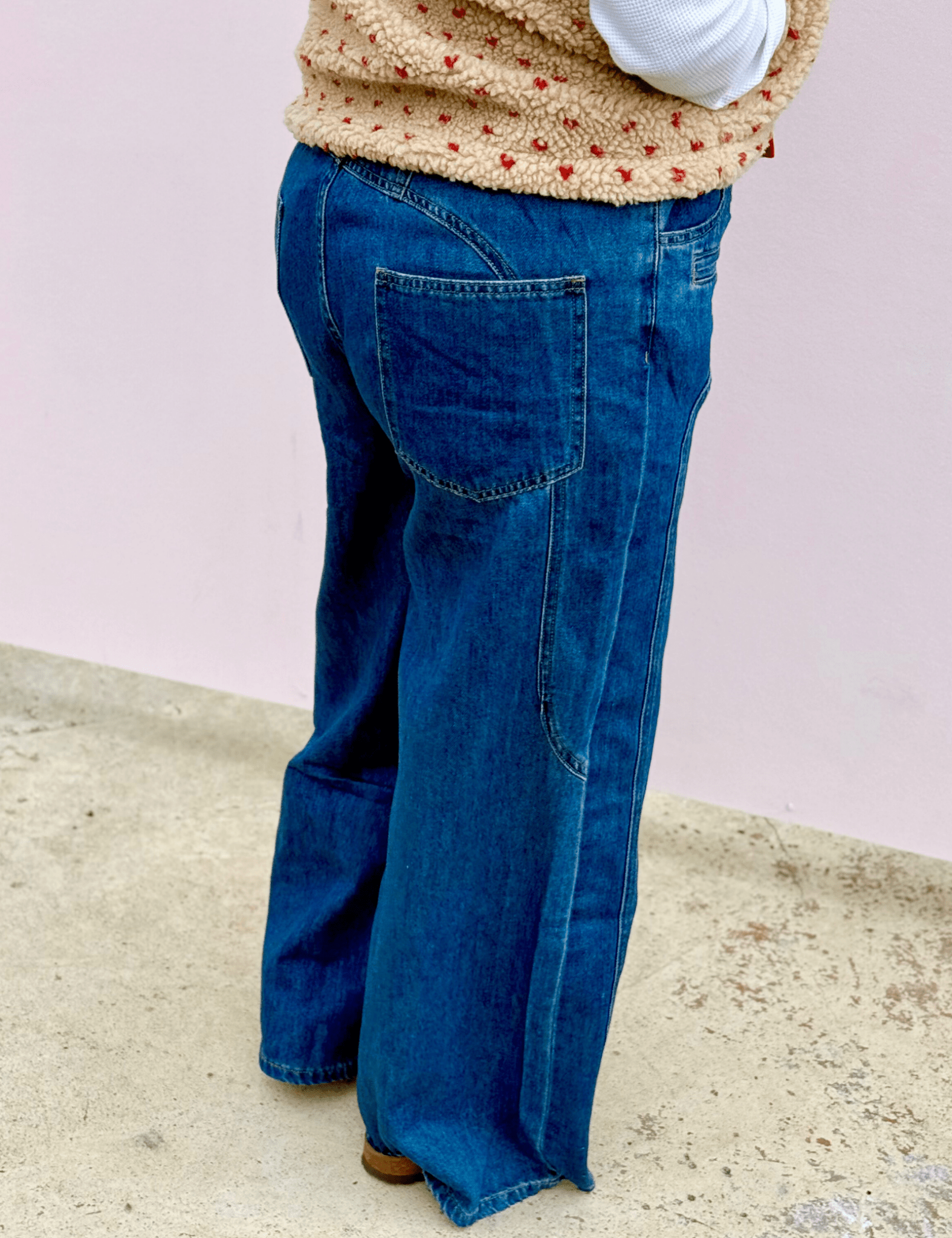 Retro Wide Leg Drawstring Denim - Pep & Punch