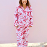 Santa Toile Flannel Pj Set - Pep & Punch