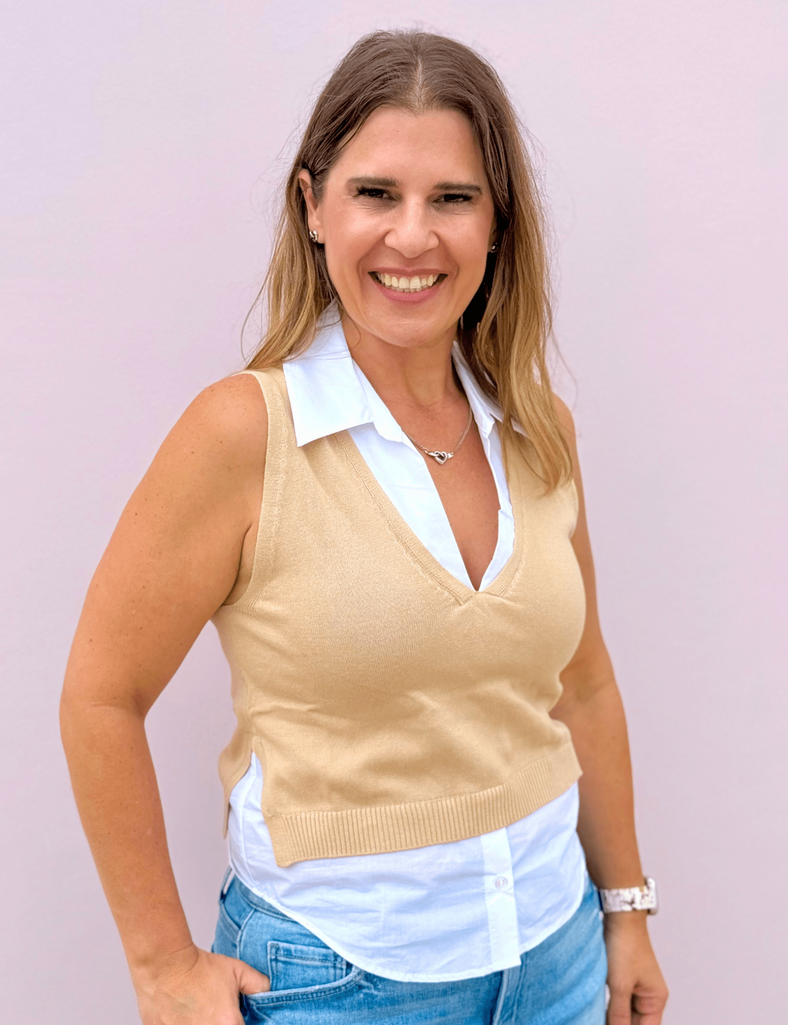 Sasha Layered V - Neck Top - Pep & Punch