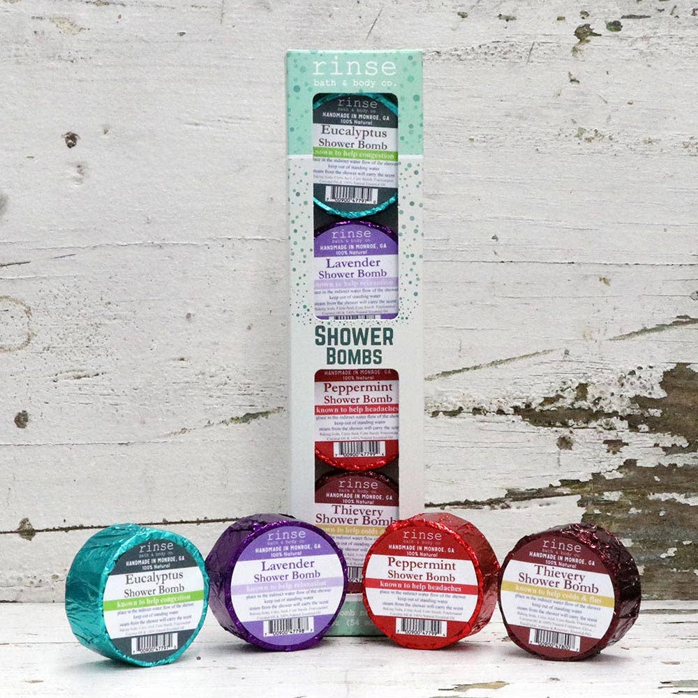 Shower Bomb - 4 Pack - Assorted | Shower Steamers - Pep & Punch