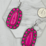 Stone Bead Oval Earrings - Pep & Punch