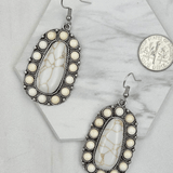 Stone Bead Oval Earrings - Pep & Punch