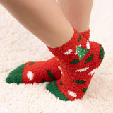 Kid's Embroidered Christmas Tree Cozy Socks