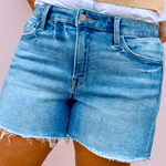Vervet | Rebecca Frayed Raw Hem Shorts - Pep & Punch