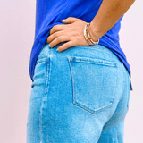 Vervet| Rebecca High Rise Raw Hem Shorts - Pep & Punch